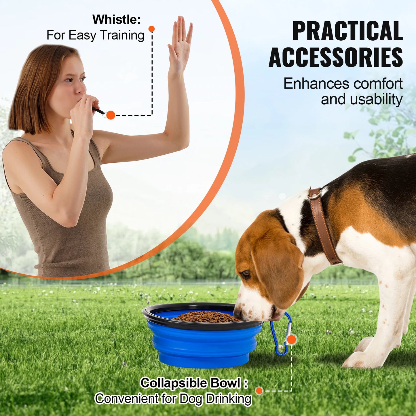 Dog Agility Training Equipment 4 PCS Set with Adjustable High Hurdles 6 Weave PolesJump Ring Square Pause Box Whistle