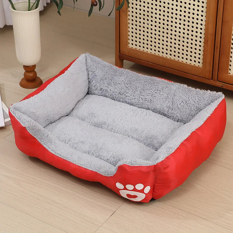 Large Plush Dog Bed & Cat Mat, Deep Sleeping Warm Soft Cushion, Calming Pet House for Small Dogs, Puppy, Chihuahua