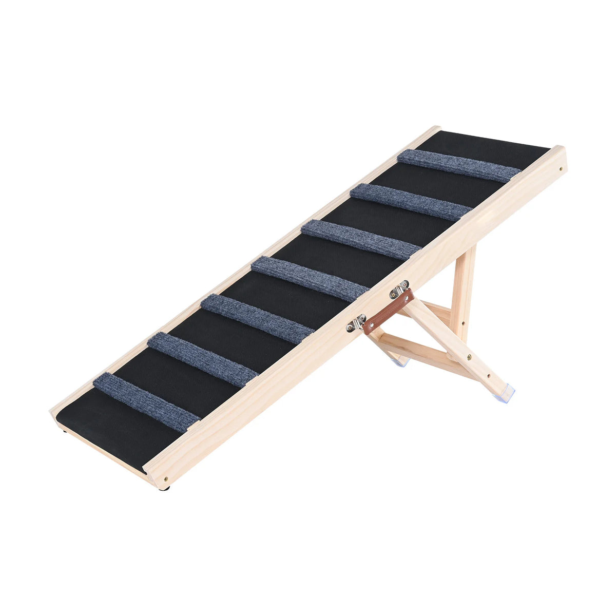 Dog Ramp Folding Ladder Anti-slip High Adjustable Wooden Pet Ramp Removable for Small Old Dog Climb Stairs Sofa Car Bed
