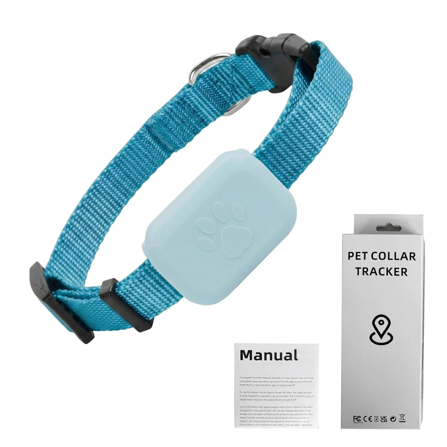 Remote Pet GPS Tracker Waterproof Real-Time Tracking Movement Alert Collar Anti-Lost Dog Cat Global Locator for Apple Find APP