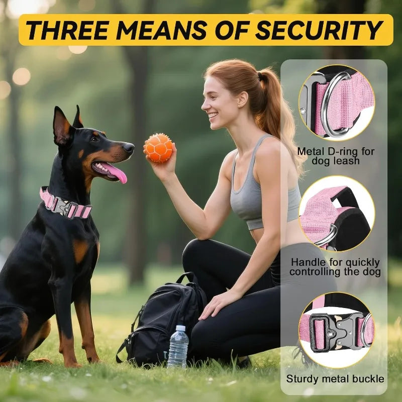 Pet Collar, Adjustable Heavy Duty Wide Thick Dog Collars with Quick Release Buckle, Soft Comfortable for Various Body Type Dogs