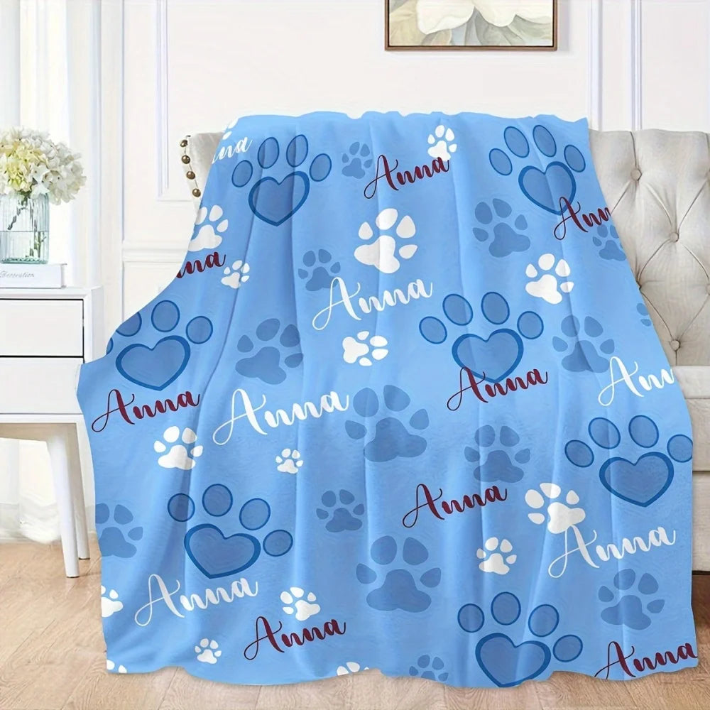 1pc Personalized Custom Pet Blanket Name, Soft And Comfortable Multifunctional Custom Gift Blanket, Gift for Dog And Dog Lovers
