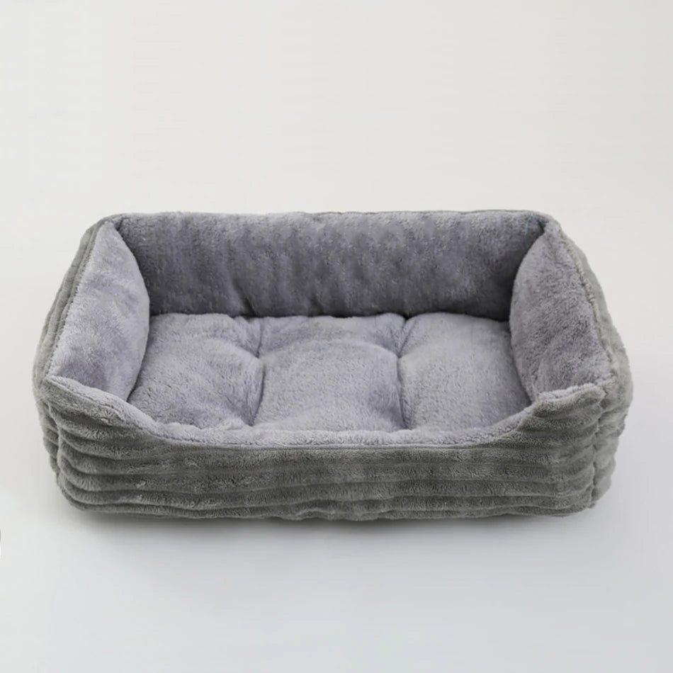 Bed for Dog or Cat Pet Square Plush Kennel Small to XXL Dog Sofa Bed Cushion Pet Calming Dog Bed House Pet Supplies Winter