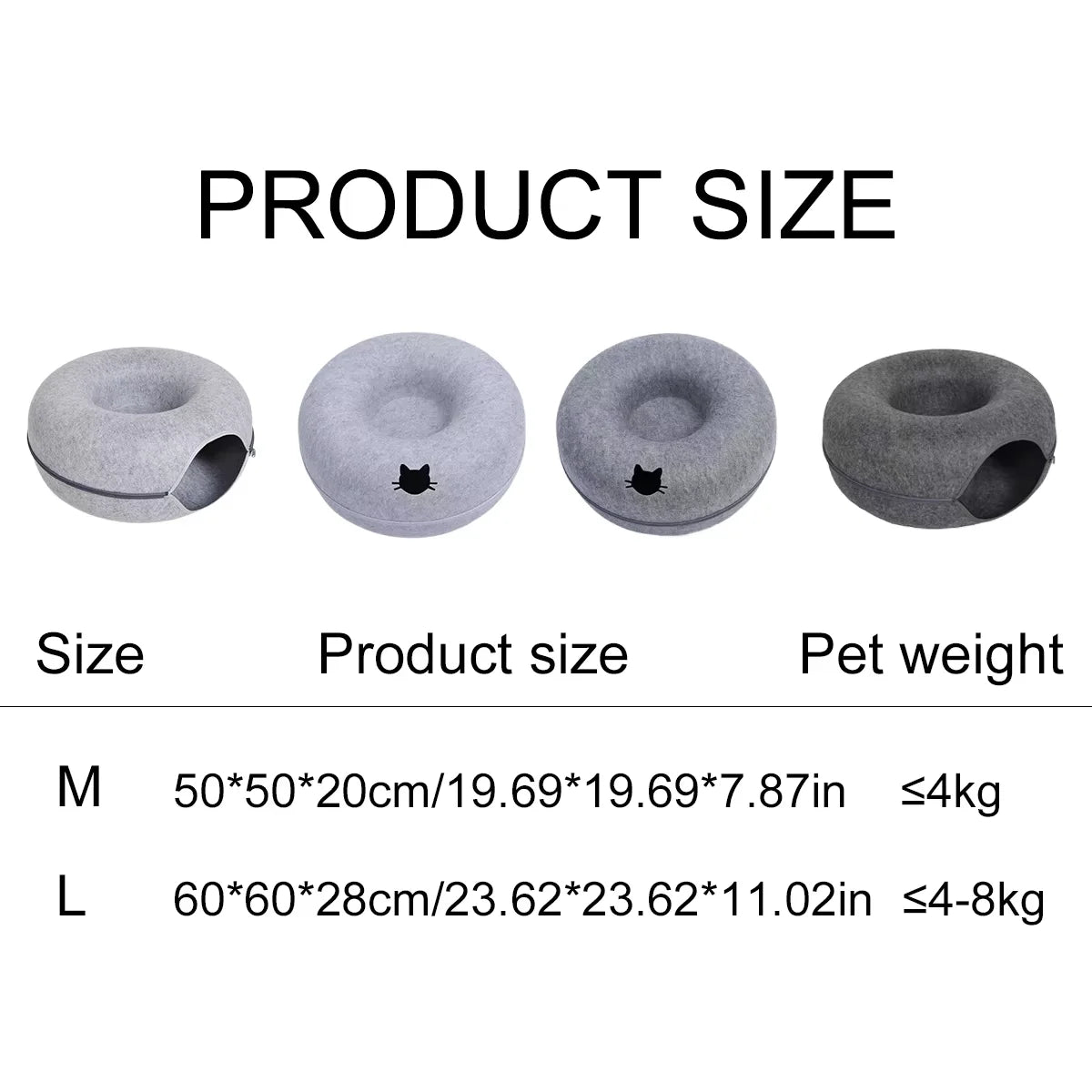 Interactive Round Cat Tunnel Donut Nest Felt Kittens Bed House Scratcher Sleeping Cushion Pet Toy for Cats