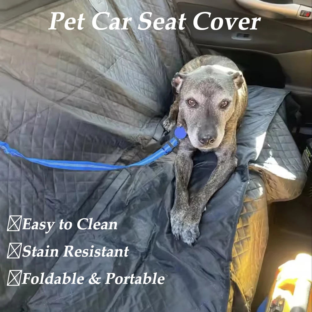Universal Dog Car Seat Cover Waterproof Back Seat Protector Non-Slip of SUV Pet Travel Seat Protection Cover with 2 Extra Leashe