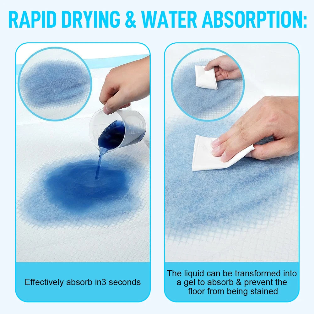 100pcs Super Absorbent Pet Training Pads, Leak-Proof & Quick-Drying Disposable Pee Pads for Dogs & Cats, Blue & White, Perfect for Puppy Housebreaking, Senior Pet Incontinence, and Travel, Ideal Gift for Dog Owners