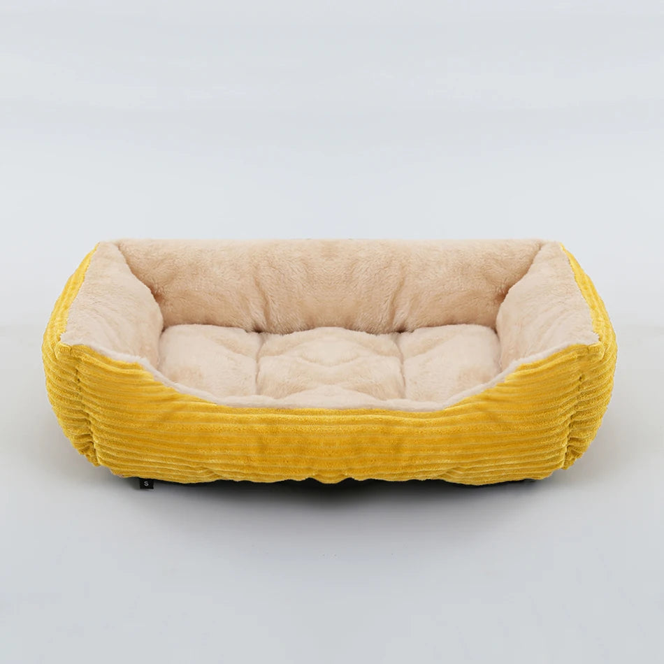 Bed for Dog or Cat Pet Square Plush Kennel Small to XXL Dog Sofa Bed Cushion Pet Calming Dog Bed House Pet Supplies Winter
