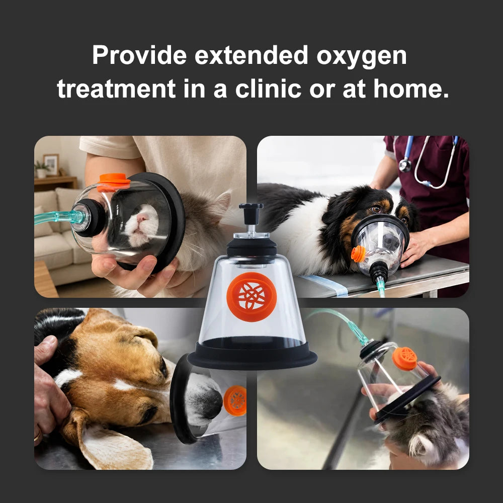 Pet Oxygen Mask Kit Oxygen Inhalation Atomizing Mask for Cats and Dogs 5 Sizes Veterinary Clinic Supplies