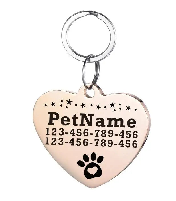 Customized Dog ID Tag Stainless Steel Pet Collar Accessory Personalized Puppy Cat Name Tag Custom Pet Products Supplies
