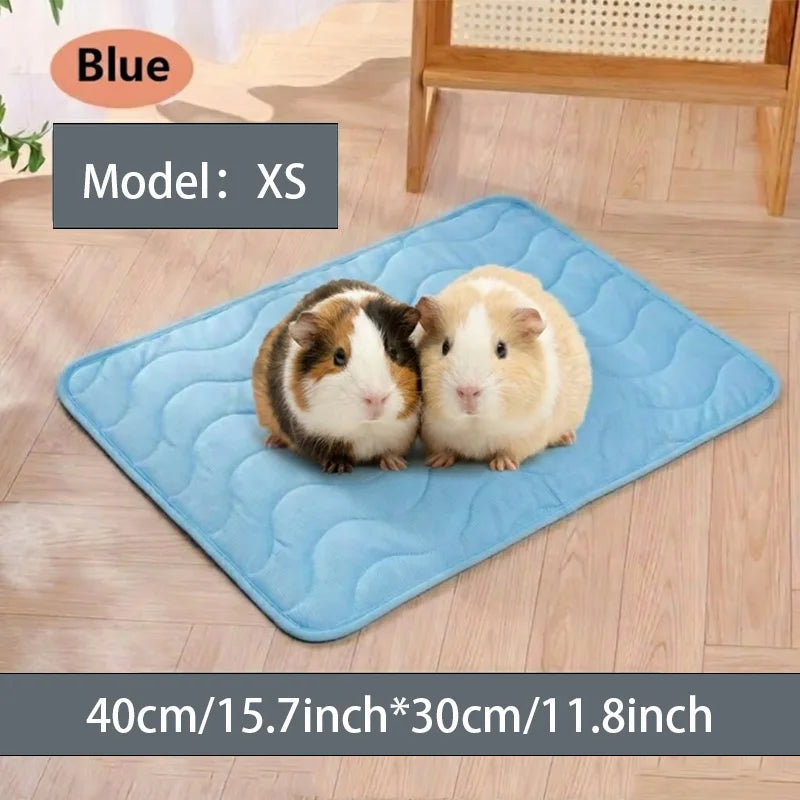 Cooling Cat Mat Summer Pad Mat For Dogs Cat Ice Silk Blanket Sofa Breathable Pet Dog Bed Summer Washable For Small Large Dog Cat