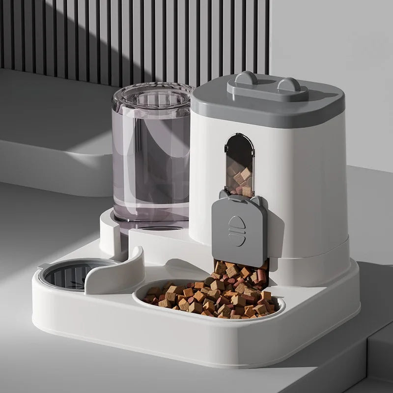 Cat 04 Dog Bowl Automatic Feeder with Spill Proof Design with Water Fountain Pet Food Dispenser for Small Medium Large Cats Dogs