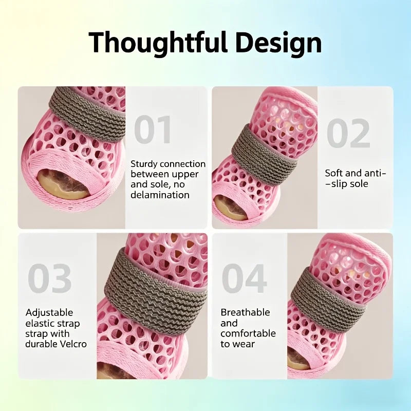 Summer Dog Shoes Non-slip Waterproof Pet Sandals Soft Soles Won't Fall Off Wear-resistant Corgi Small Dog Open-toe Foot Covers