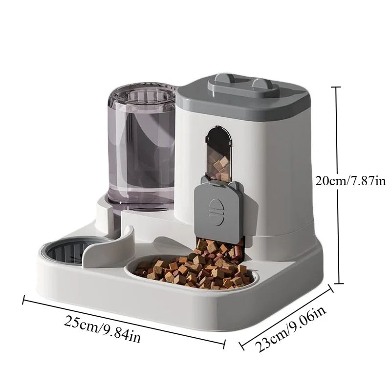 Cat 04 Dog Bowl Automatic Feeder with Spill Proof Design with Water Fountain Pet Food Dispenser for Small Medium Large Cats Dogs