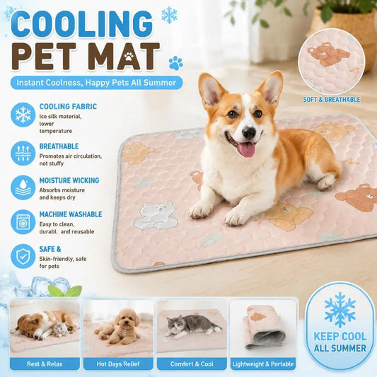 Pet Mat Reusable Washable Ice Silk Crate Pad Sofa Cushion Heat-Relief Blanket Protector for Dog Cat Car Travel Office Access