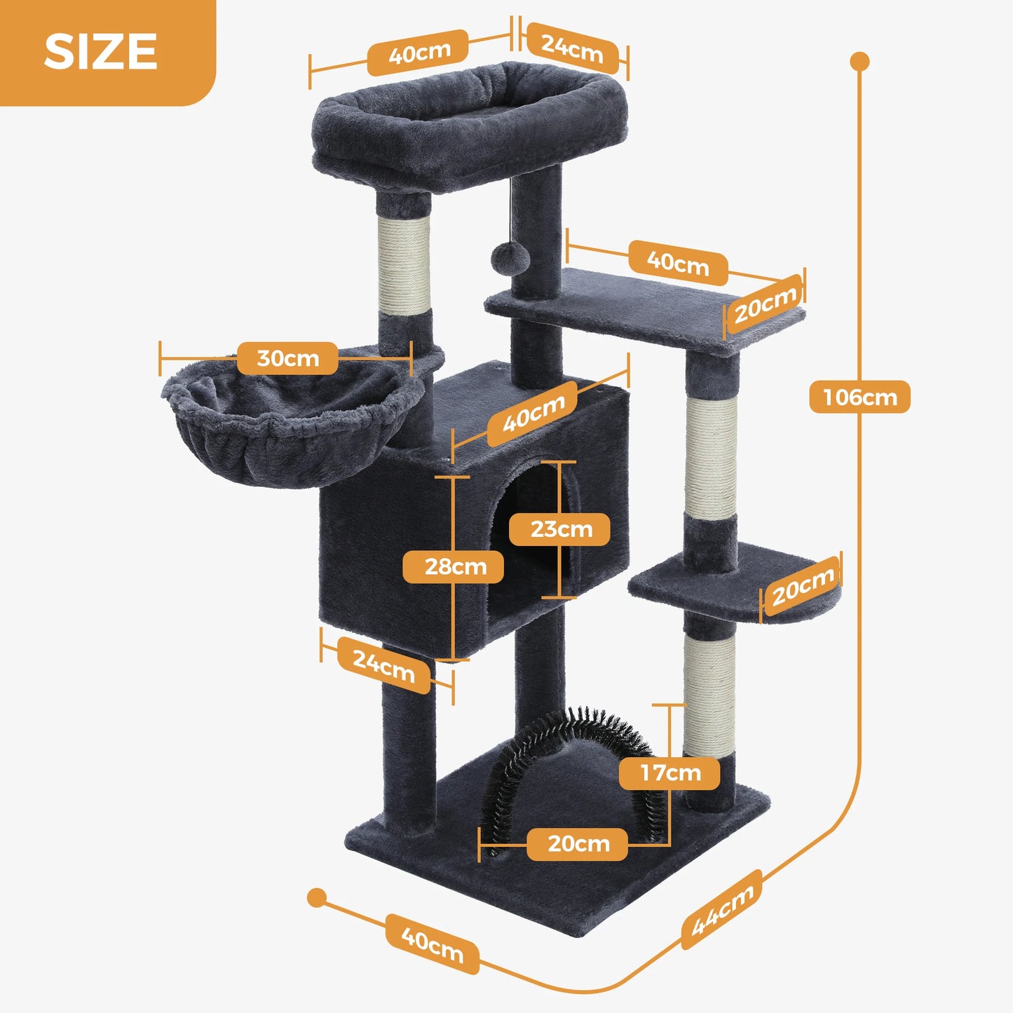 Multi-Level Cat Tree Tower with Sisal Scratching Posts and Pad Soft Top Perch Large Cat Condo for Indoor Cat Scratchers Cat Toys