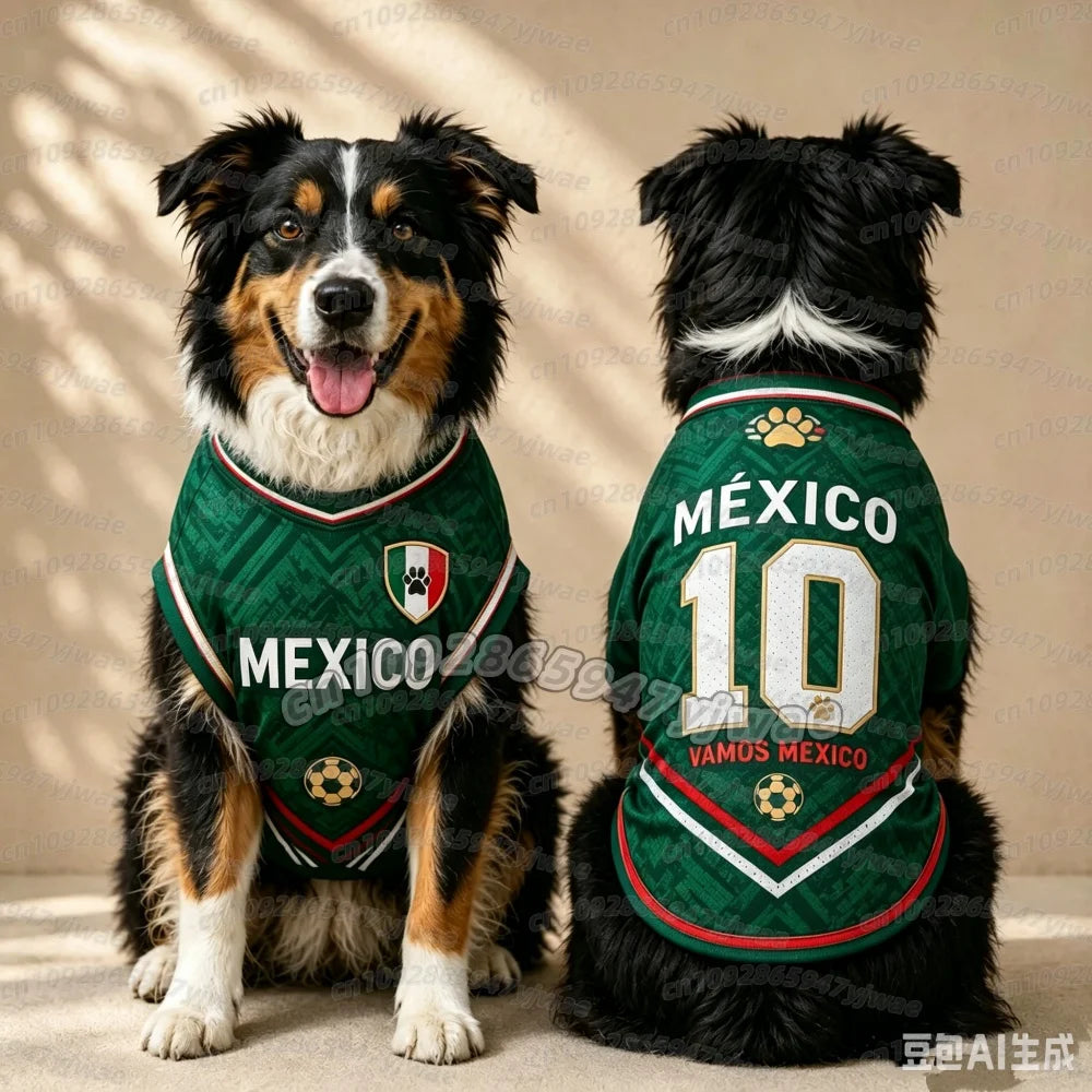 Mexico 10  Mesh Breathable Dog Clothes Schnauzer Teddy Sport Large Dog Jersey Basketball Clothing Puppy T-Shirts Pet Cat Shirts