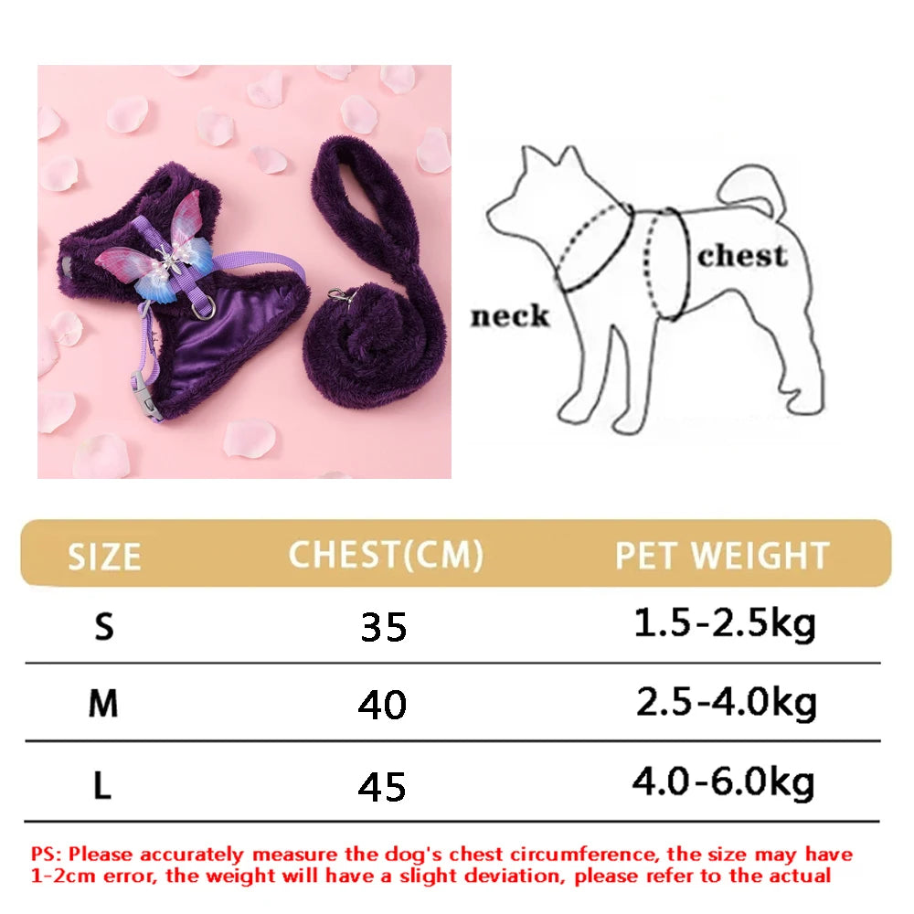 Small Dog Harness Leash Set Cute Traction Bracelet Medium Cat Collar Suit Soft Puppy Vest Harness Adjustable Pet Accessories
