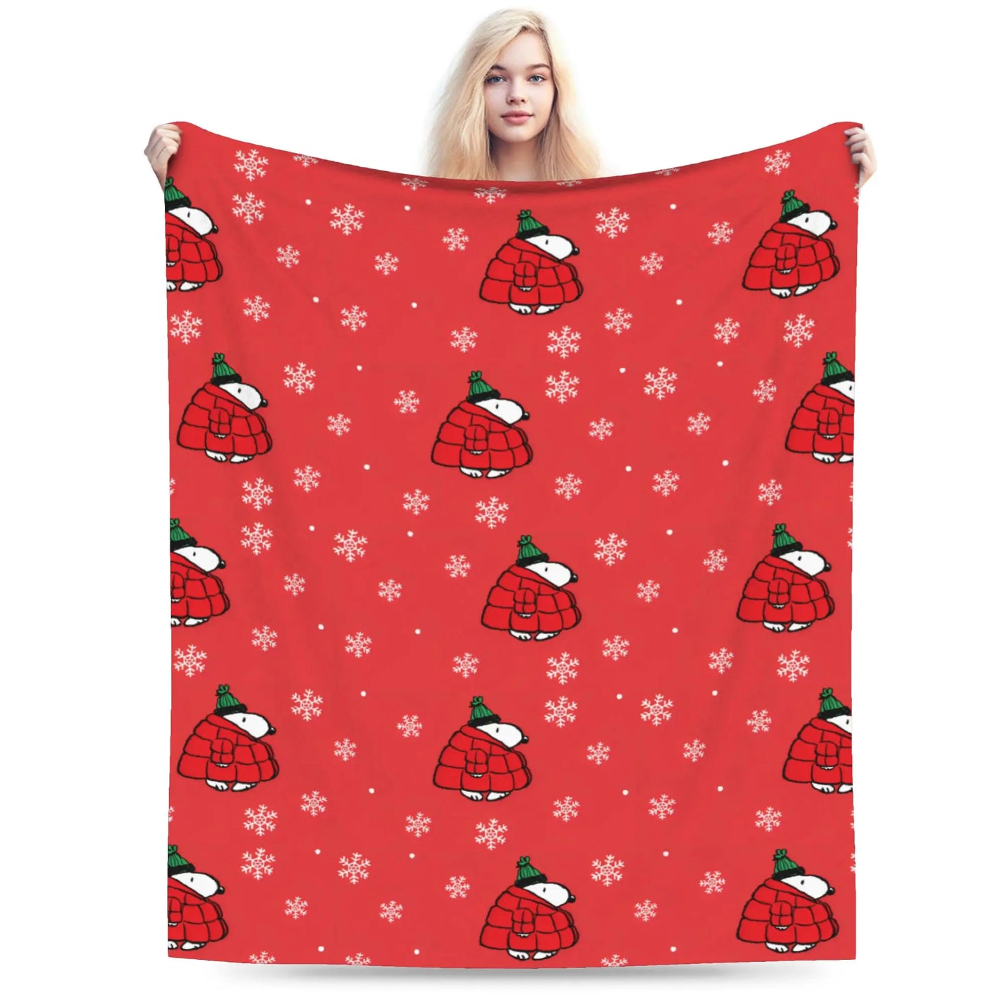 Snoopy & Woodstock Pattern Blankets  Fleece Funny Soft Throw Blankets for Bedspread  Winter