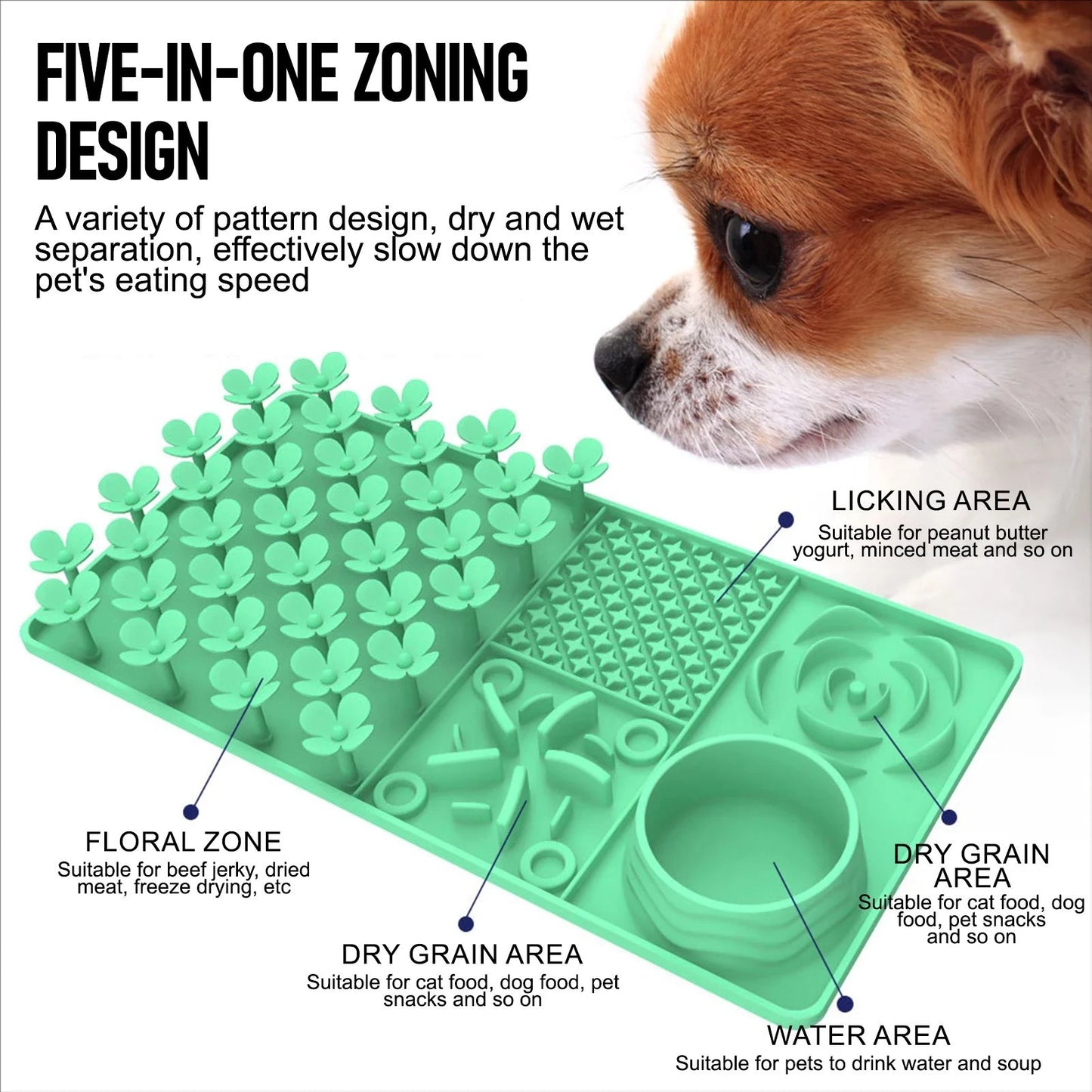 Pet Licking Mat Pet Silicone Eating Ware Dog Slow Food Mat Placemat Dog Feeder Supplies Suction Cup Dog Bathing Distraction
