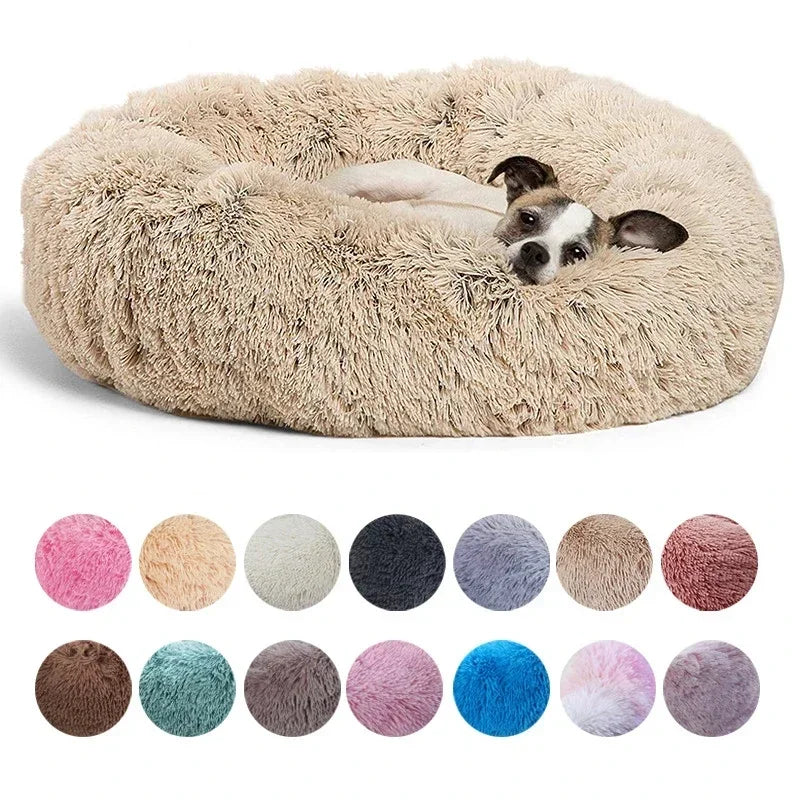 40-90cm  - 6 Sizes Round Pet Bed for Large Dog Bed Super Soft Cat Bed Plush Dog House for Medium Dog House Winter Warm Sleeping