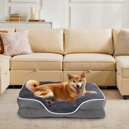 Othopedic Dog Bed Memory Foam Pet Bed for Small Dogs & Cats with Washable Removable Cover Non-Slip Base Waterproof Liner