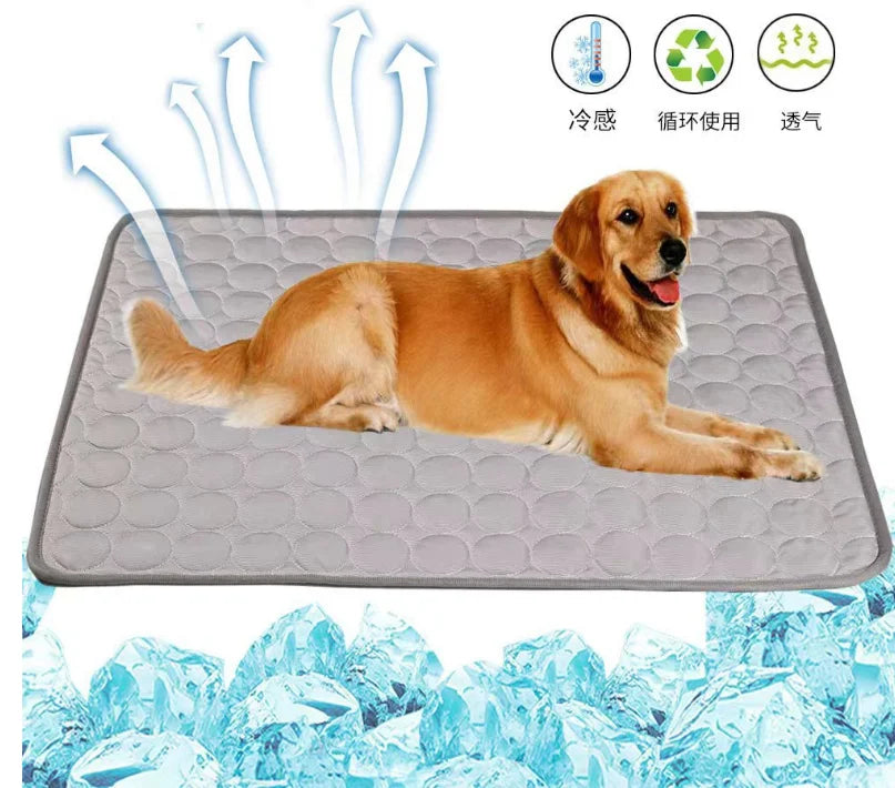Dog Cooling Mat Summer Washable Portable Pet Coolings Pad for Dogs Cat Ice Silk Blanket Sofa Breathable Sleeping Mat