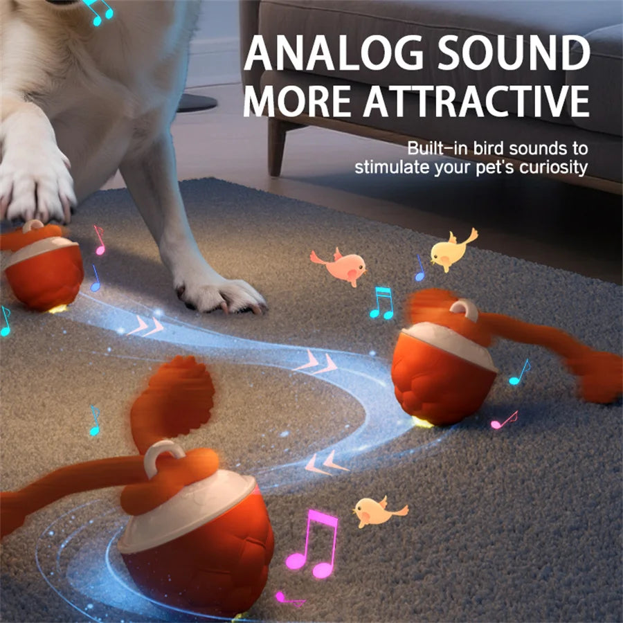 Smart Self-Rolling Electric Dog Ball with Sound Autonomous Operation Realistic Bark & Roll Chew-Resistant for Small Dog Training