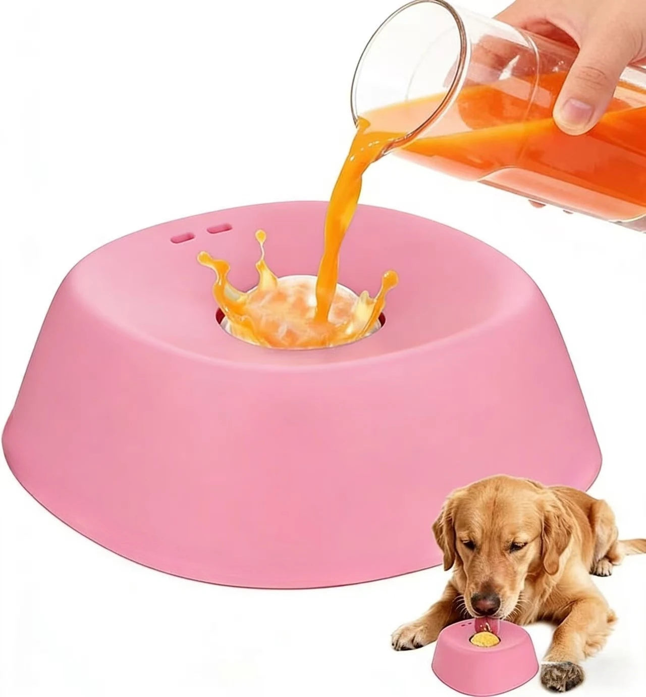 Anti-Choking Slow Feeder Dog Bowl Non-Slip 3/4 Cup - Lick Toy for Liquid Treats Bone Broth Yogurt
