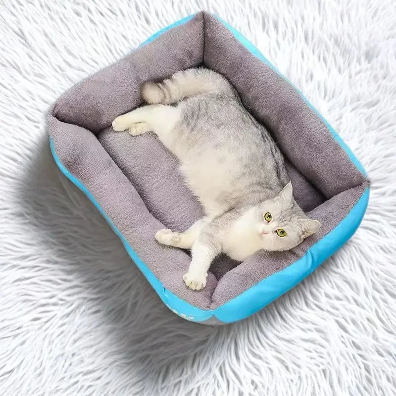 Large Plush Dog Bed & Cat Mat, Deep Sleeping Warm Soft Cushion, Calming Pet House for Small Dogs, Puppy, Chihuahua
