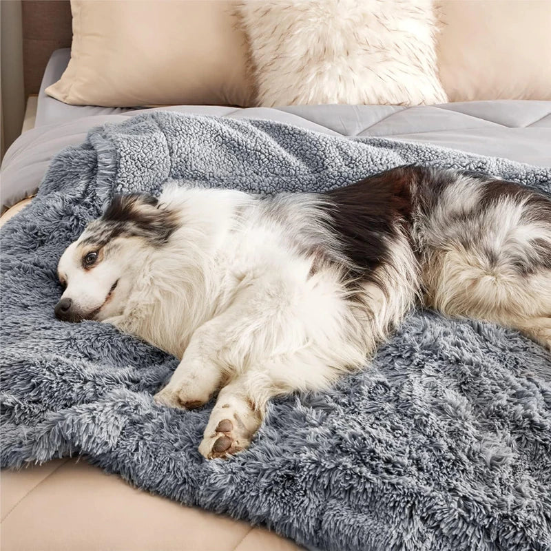 Waterproof Pet Blanket Liquid Pee Proof Dogs Blankets For Sofa Bed Couch Shaggy Large Size Reversible Furniture Protector Cover