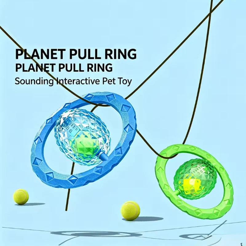 Interactive Dog Tug Toy Ball Tug Bite Resistant Pet Chew Toy Tug of War Pull Ring Training Toy for Large Dogs Puppy Outdoor Play