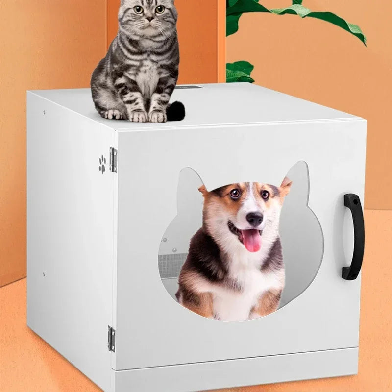 Smart Pet Drying Box Household Pet Hair Dryer Box Small Dryer for Cats Hair Dryer for Dogs Sterilizable and Disinfectable 110V