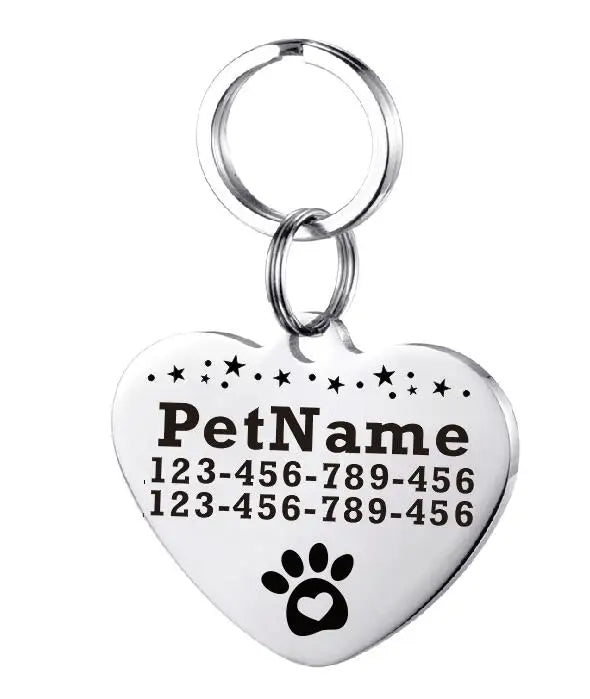 Customized Dog ID Tag Stainless Steel Pet Collar Accessory Personalized Puppy Cat Name Tag Custom Pet Products Supplies