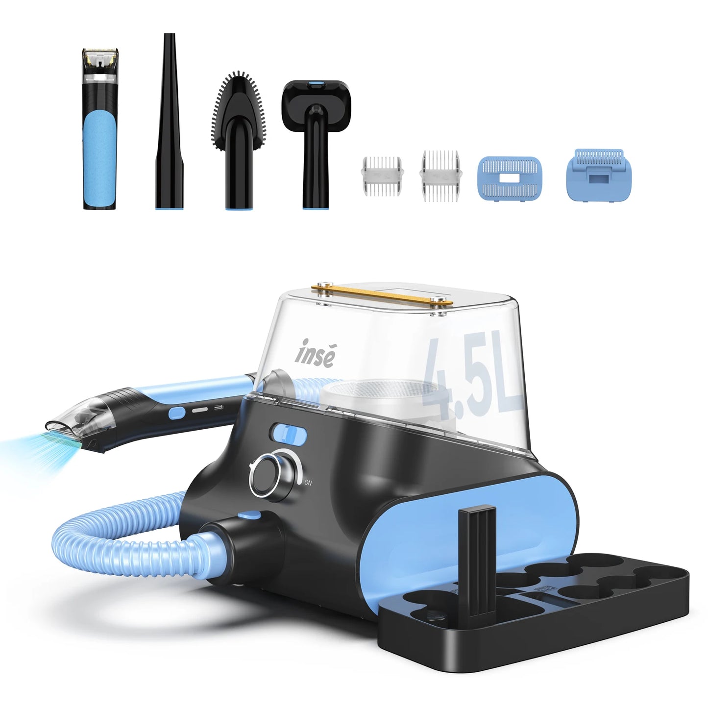Dog Grooming Vacuum Ultra-Low Noise Pet Grooming Kits with 4.5L Large Capacity Dust Box Pet Clipper for Pet Hair Clean