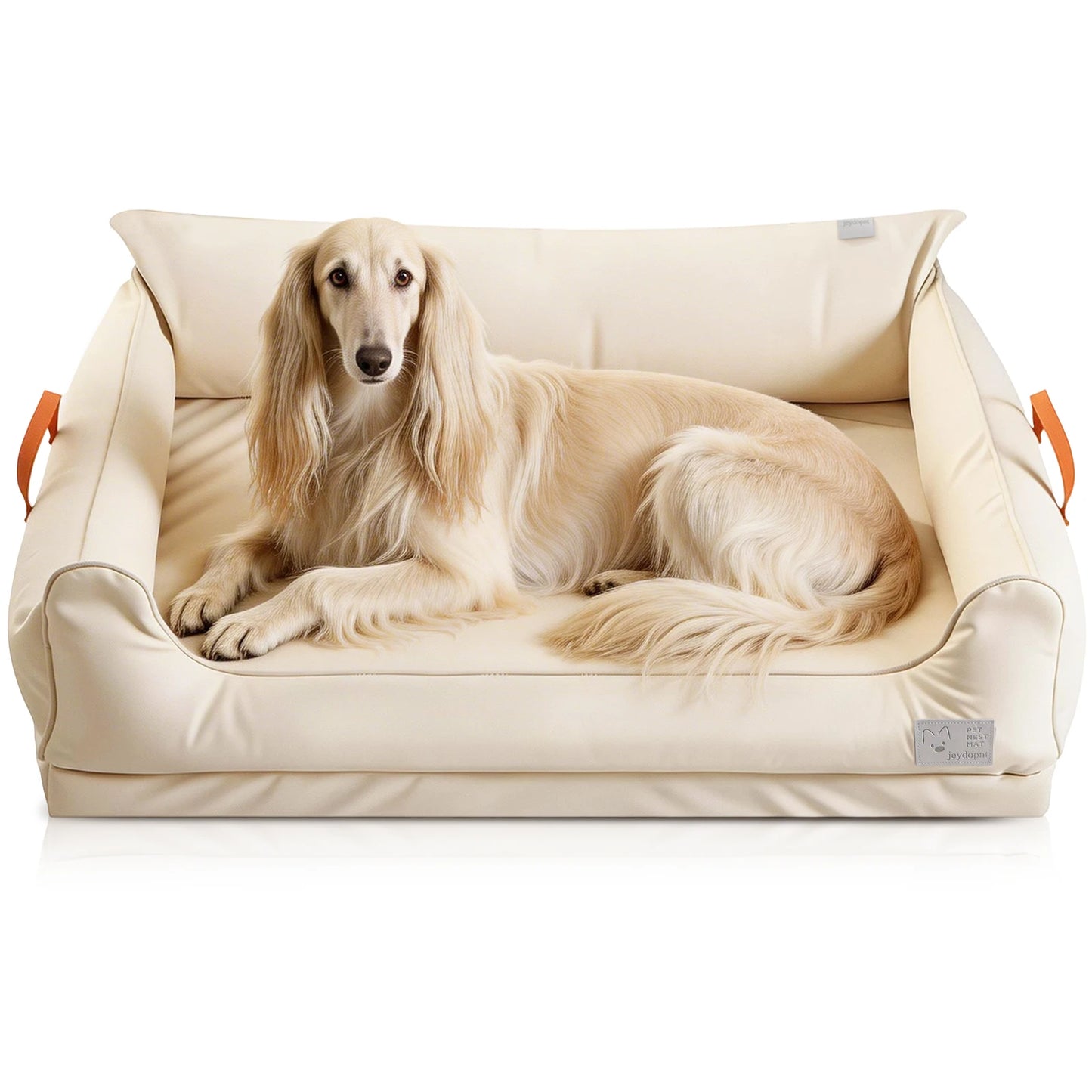 Large Dog Bed Leather Soft Plush Donut Snuggly Warm Cozy Pet Mat for Small to Extra Large Dogs Rectangle Shape