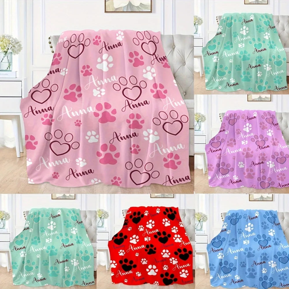 1pc Personalized Custom Pet Blanket Name, Soft And Comfortable Multifunctional Custom Gift Blanket, Gift for Dog And Dog Lovers