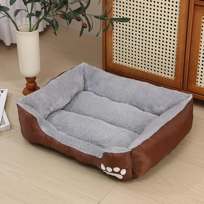 Large Plush Dog Bed & Cat Mat, Deep Sleeping Warm Soft Cushion, Calming Pet House for Small Dogs, Puppy, Chihuahua