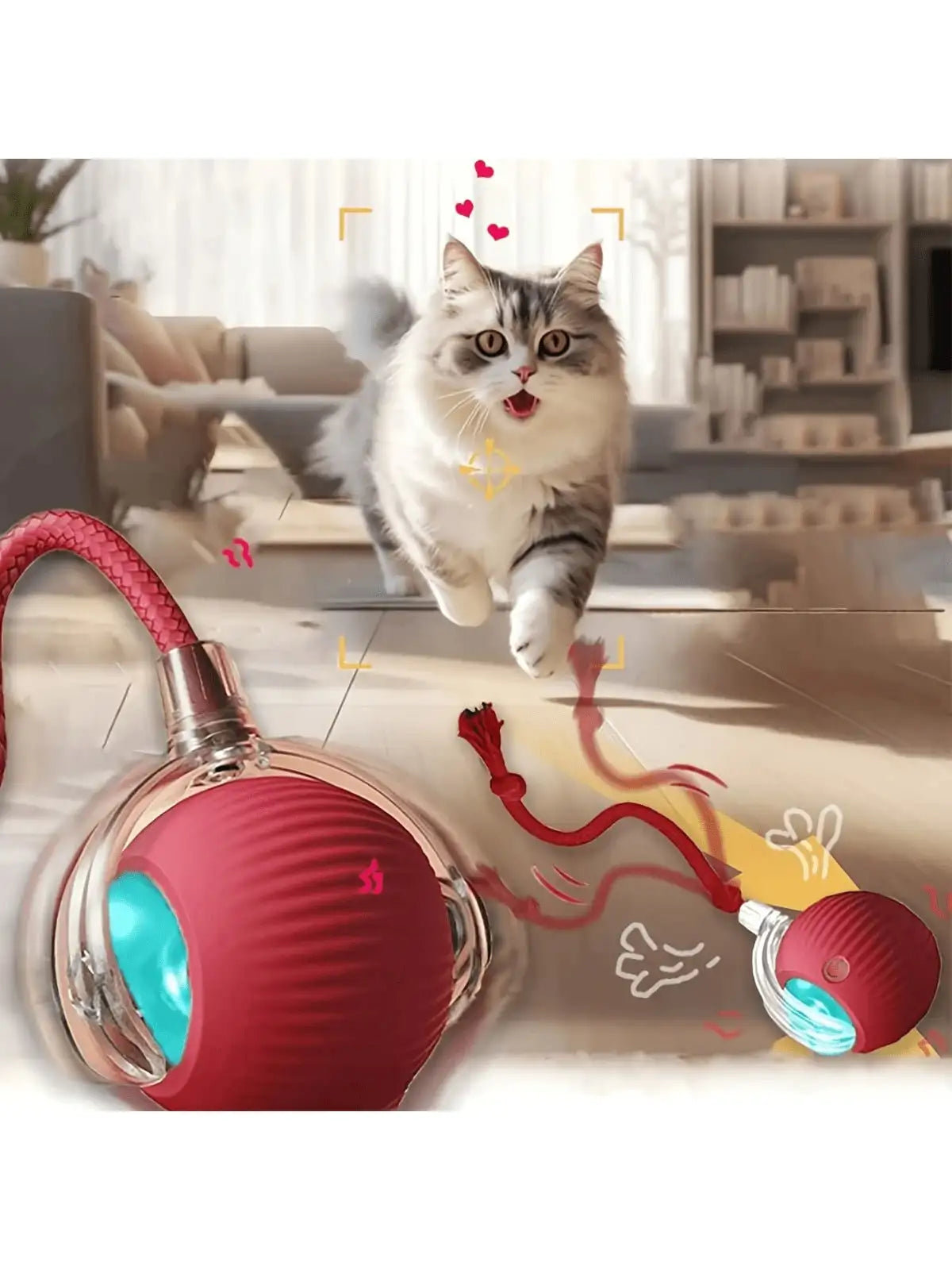 1pc Unpredictable Interactive Gravity Ball Automatic Electronic Cat Toy, Suitable For Play And Entertainment, Random Color