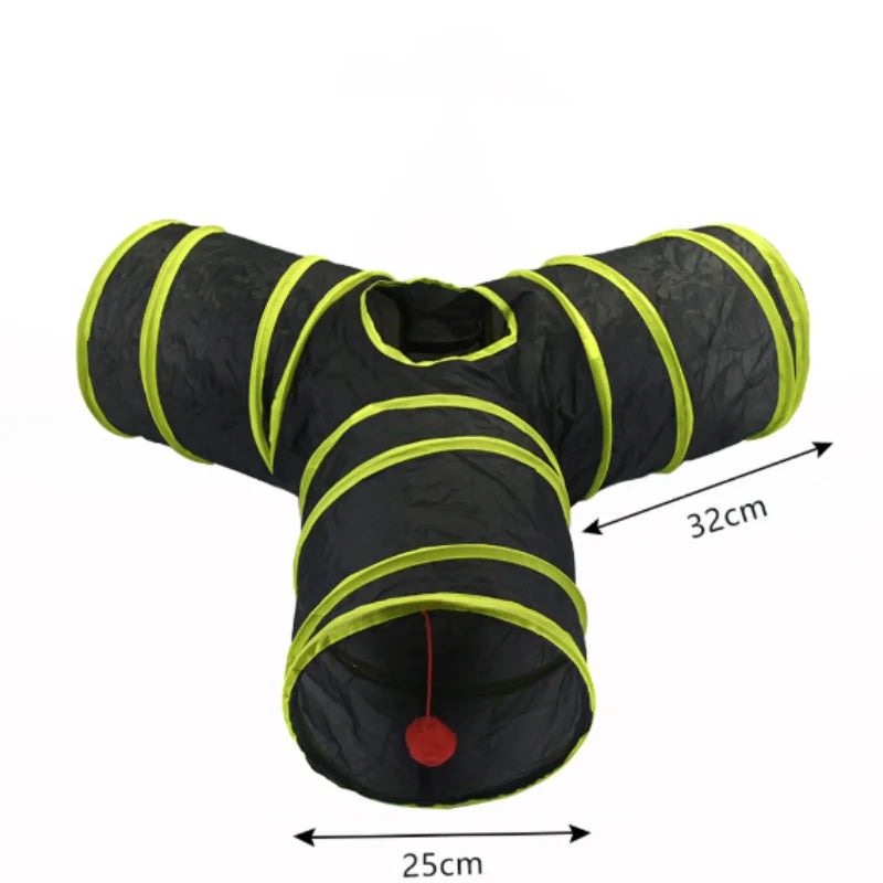 Foldable Cat Tunnel Tube Interactive Fun Kitty Training Toy Boredom Buster for Puppy Kitten Pet Supplies Cat Accessory