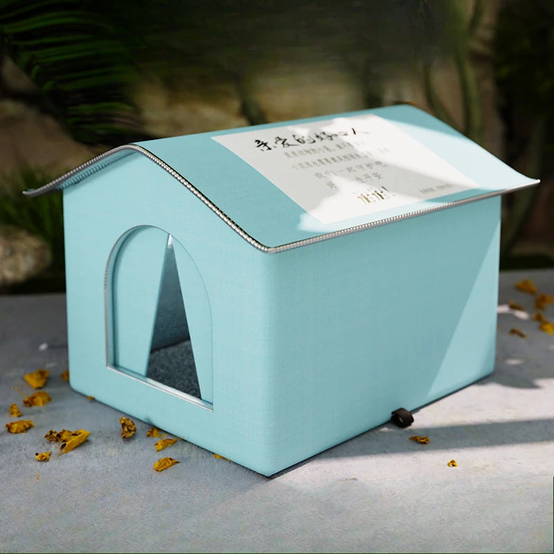 Stray Cat/Dog House Waterproof Outdoor Winter Warm Pet Cave Sleeping Beds Home Foldable Washable for Small Dog Puppy Supplies