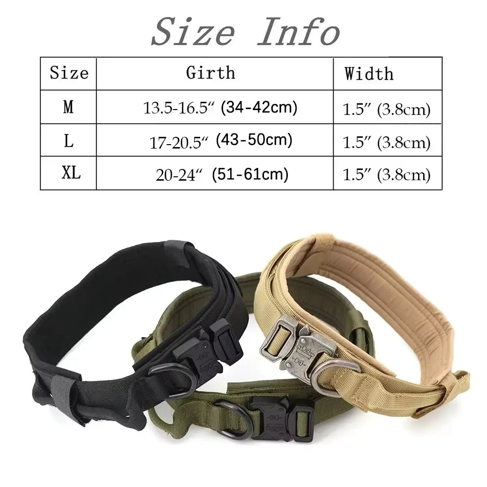 Dog Harness Collar Set Adjustable Tactical Dog Vest Harness And Durable Nylon Dog Collar Combo For Small Medium Large Dogs Outdoor Walking Training