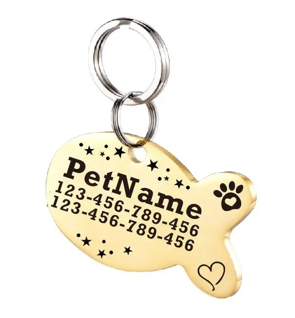 Customized Dog ID Tag Stainless Steel Pet Collar Accessory Personalized Puppy Cat Name Tag Custom Pet Products Supplies