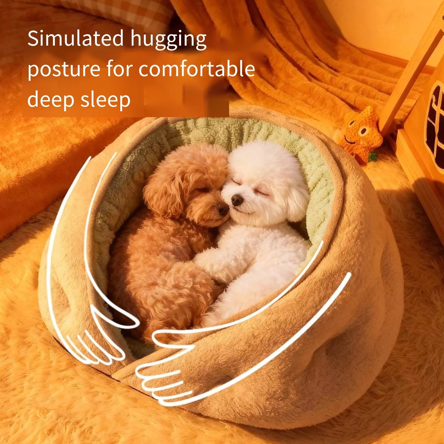 Kennel Thickened Winter Warm Security Bed Small Dog Teddy Than Bear Sleeping All-season Pet Supplies Dog Mat