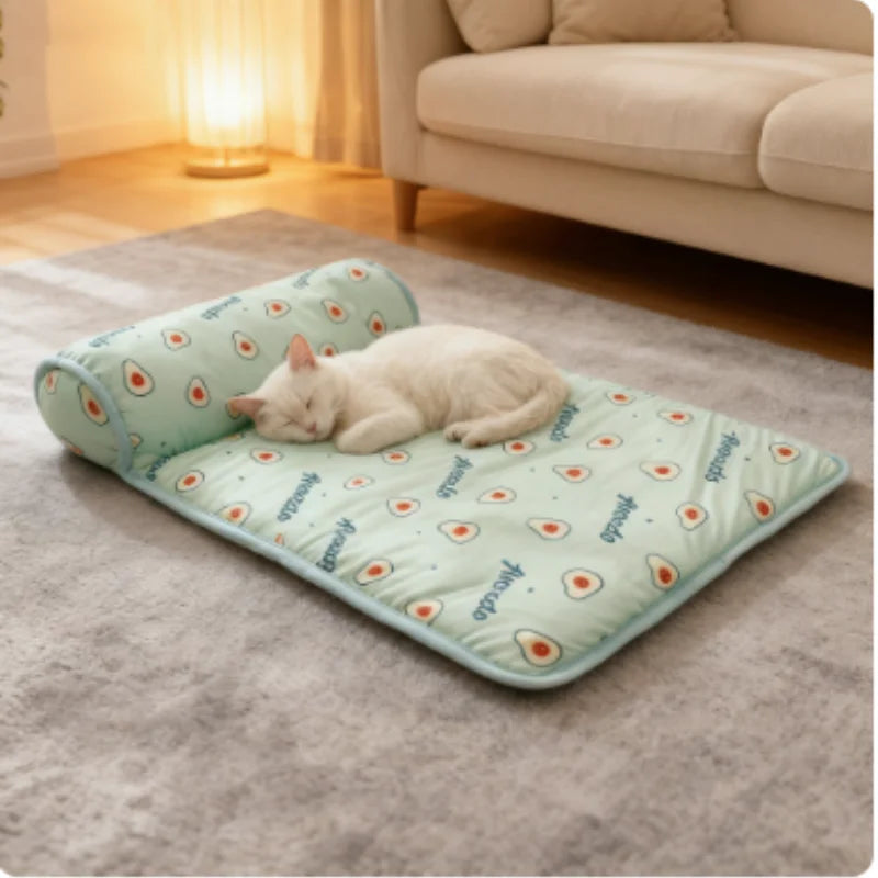 Cooling Dog Mat Summer Pad Breathable Pet Bed Sofa Washable Blanket for Small Medium Large Dogs And Cats