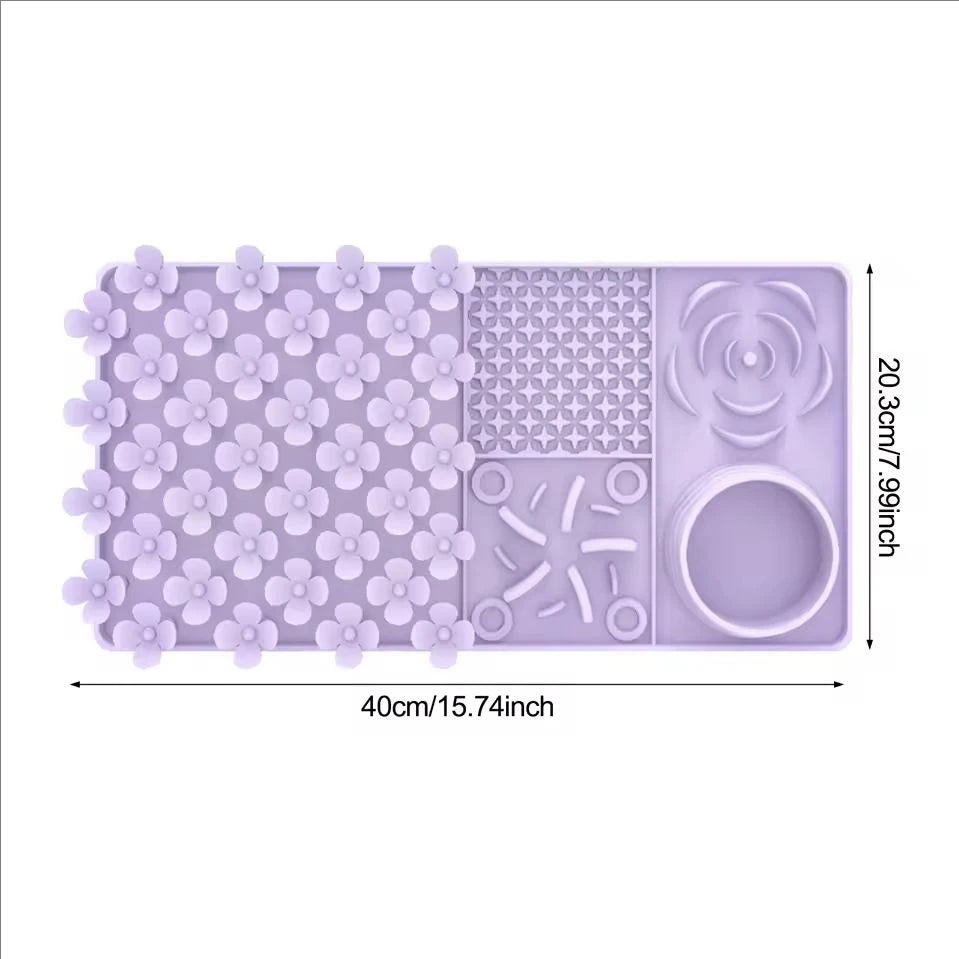 Pet Licking Mat Pet Silicone Eating Ware Dog Slow Food Mat Placemat Dog Feeder Supplies Suction Cup Dog Bathing Distraction