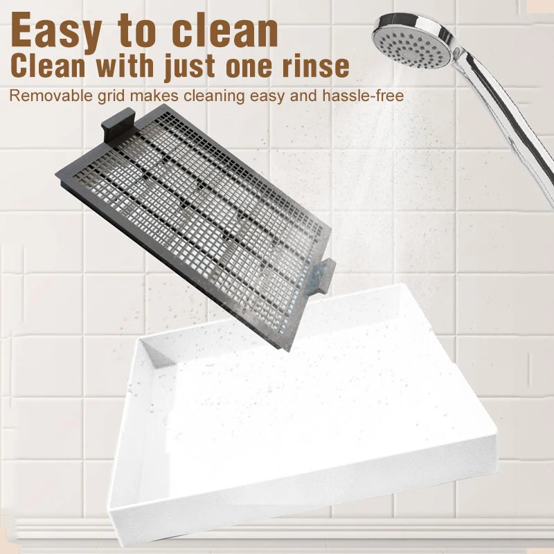 Flat Dog Potty Tray for Small & Medium-Sized Dogs - Pee Pad Fixation Flushable Anti-Stepping Mess