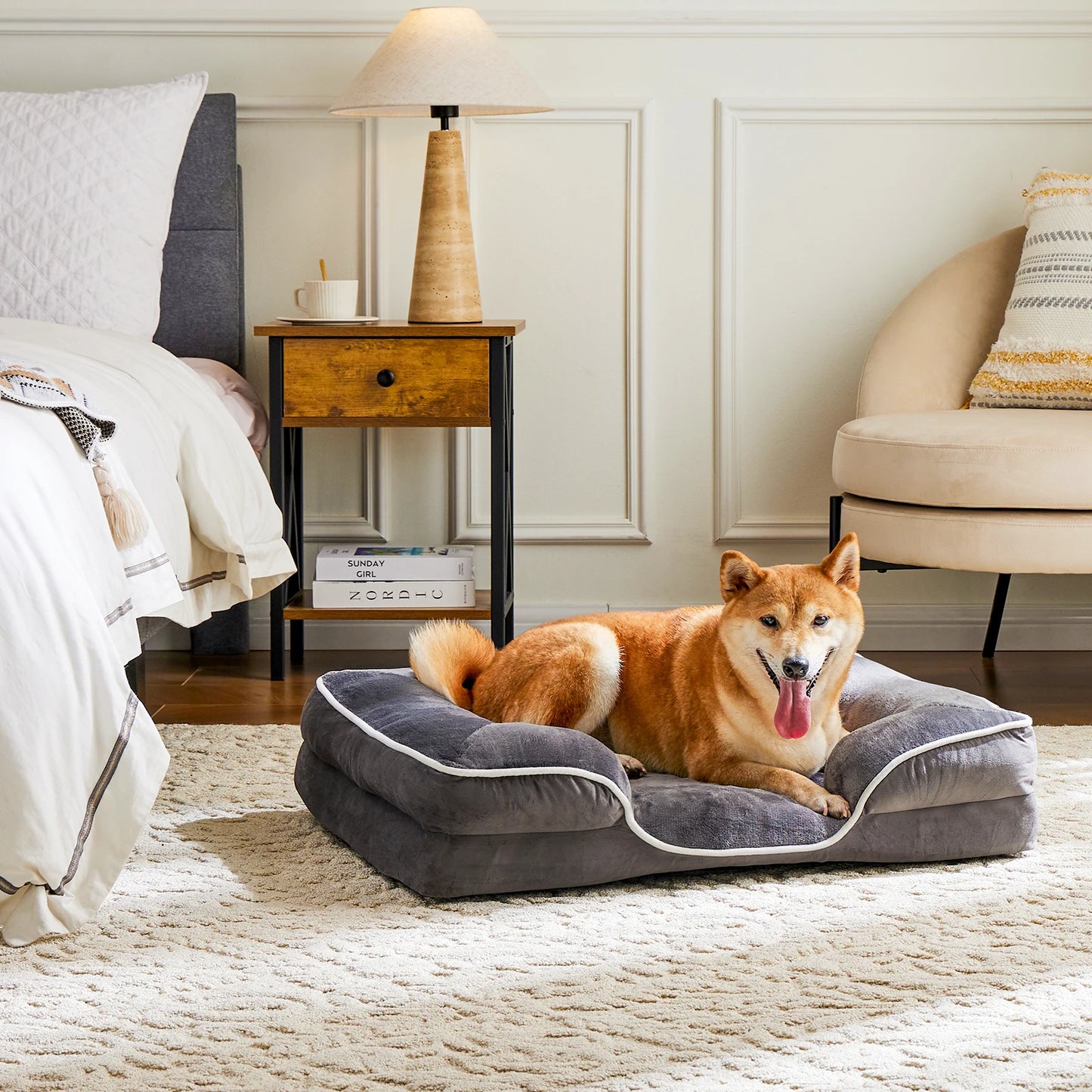 Othopedic Dog Bed Memory Foam Pet Bed for Small Dogs & Cats with Washable Removable Cover Non-Slip Base Waterproof Liner