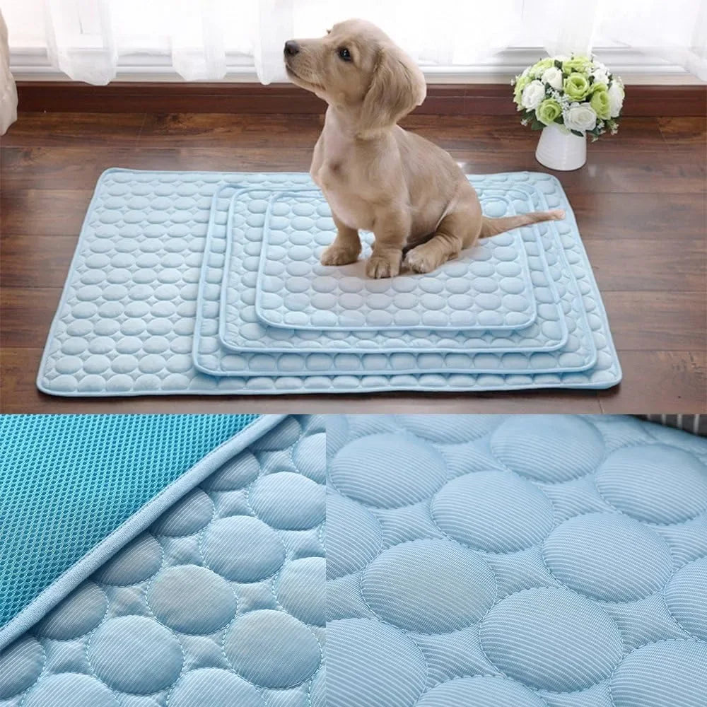 Summer Pet Mat Cooling Dog Pad For Dogs Cat Blanket Sofa Breathable Pet Bed Washable Self Cooling Cat Ice Pad Pet Supplies