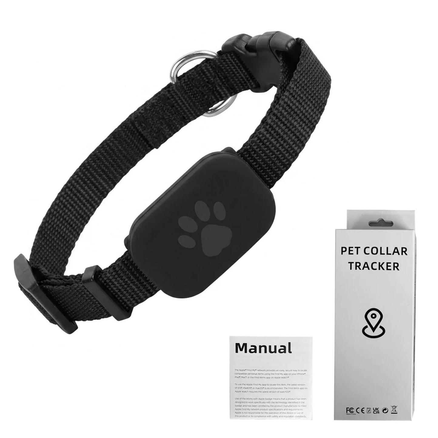 Remote Pet GPS Tracker Waterproof Real-Time Tracking Movement Alert Collar Anti-Lost Dog Cat Global Locator for Apple Find APP
