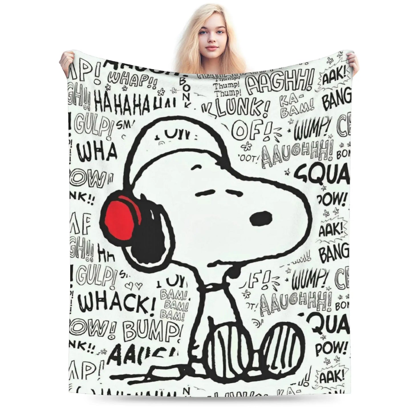 Snoopy & Woodstock Pattern Blankets  Fleece Funny Soft Throw Blankets for Bedspread  Winter